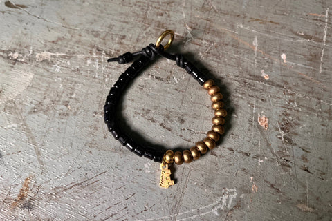 Brass Beaded Bracelet