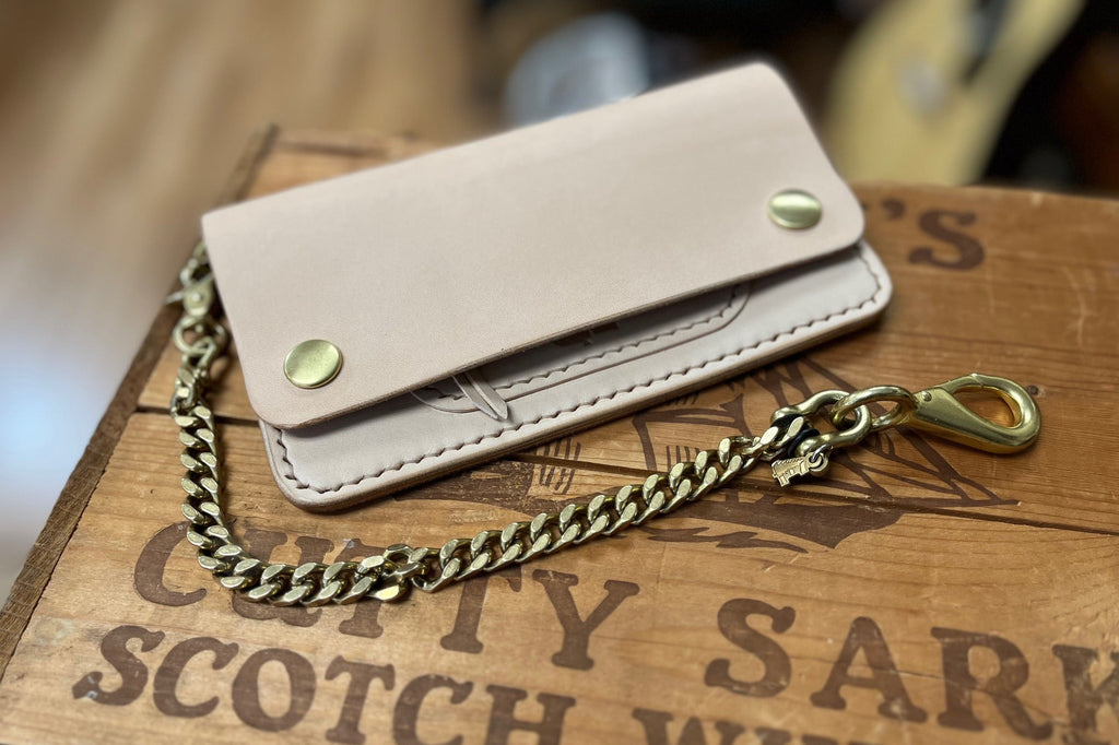 Biker Wallet Leather Chain in Brown