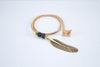Solid Brass Feather Necklace