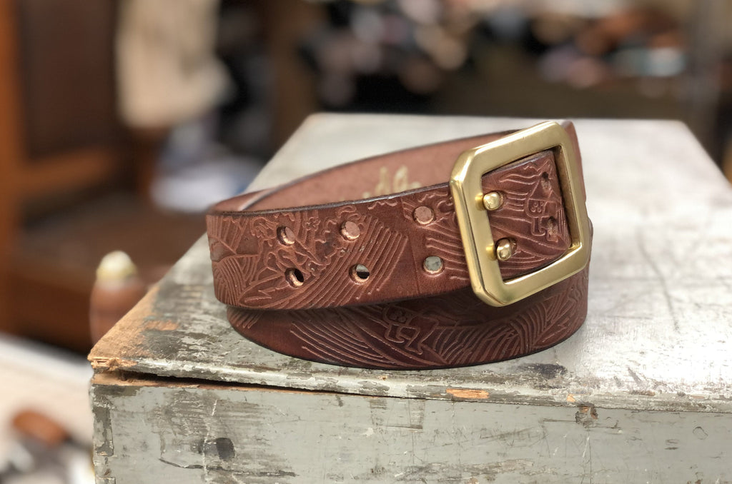 Double Prong Stamped Series Belts (Multiple Colors)